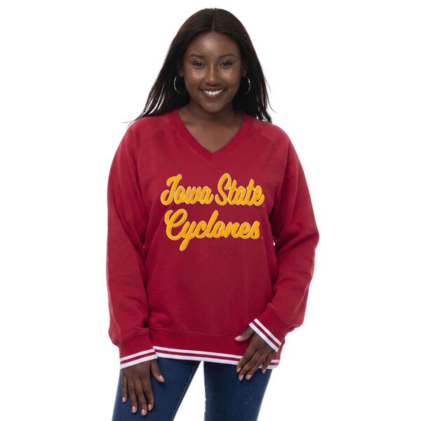 ZooZatz Women's Iowa State Cyclones Cardinal 26 Chenille V-Neck Crew vendor image